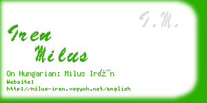 iren milus business card